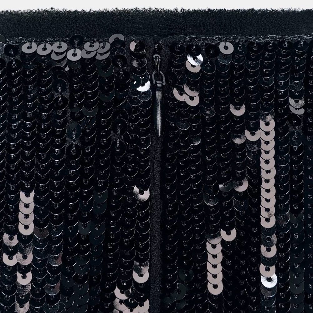 NEW. ZARA 🖤 SEQUIN LONG SKIRT - Picture 12 of 15